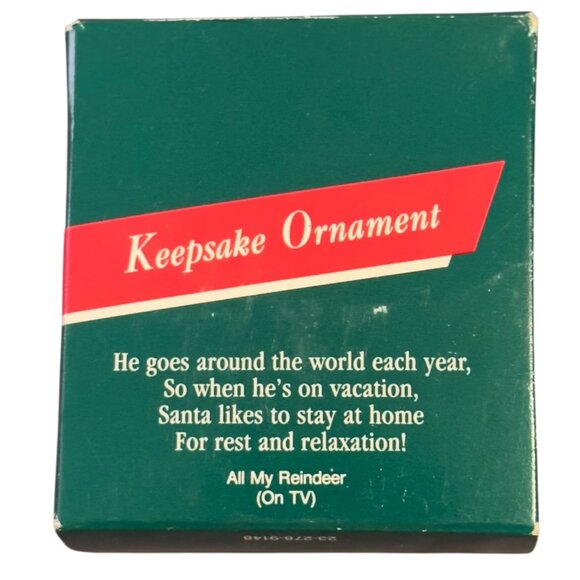 Handcrafted Santa TV Break Keepsake Hallmark Ornament ‘All My Reindeer’ - Picture 2 of 5